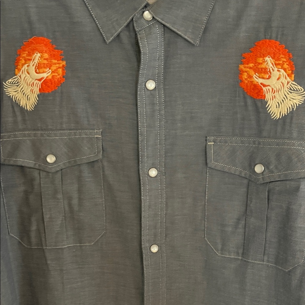 Howler Brothers Gray Shirt with Orange Embroidery - Picture 5 of 9